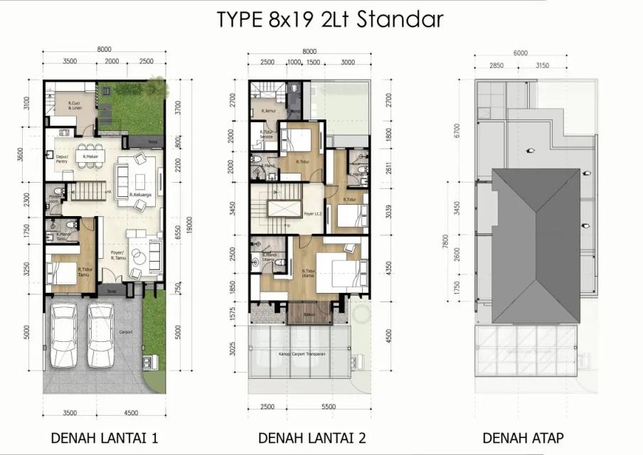 Grand Pasadena Village Type 8 x 19 Standard 2 Lantai